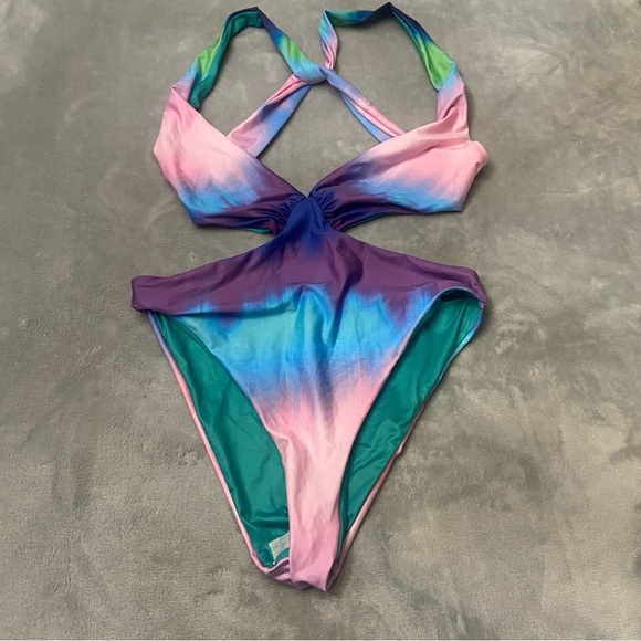 New! Agua Bendita Malibu One Piece ombré cutout monokini Swimsuit 24482 - Picture 6 of 11